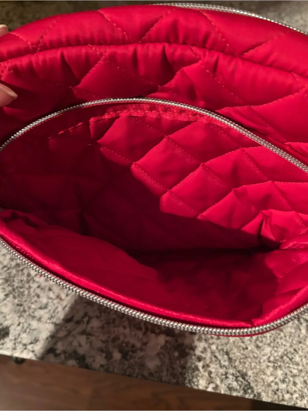 Vera Bradley lay flat cosmetic bag